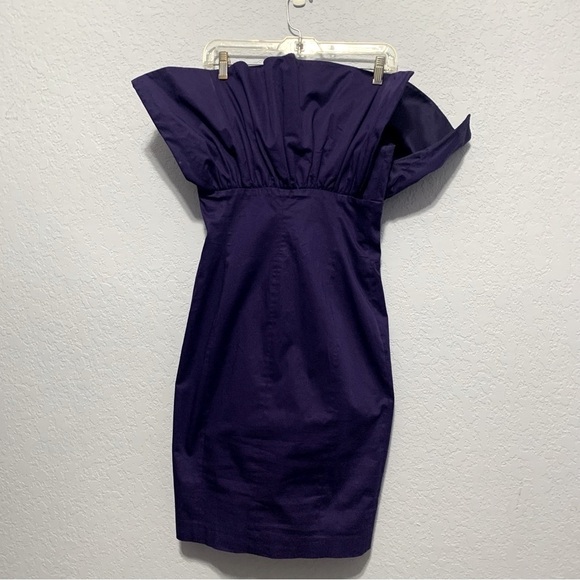 Ted Baker Gervase Purple Cocktail Dress Ruffle Strapless - Picture 6 of 7